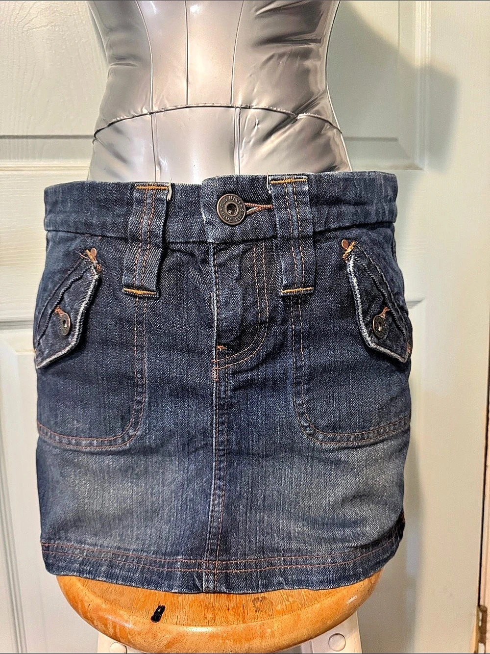 Old Navy Ultra Low Waist Denim Mini Skirt